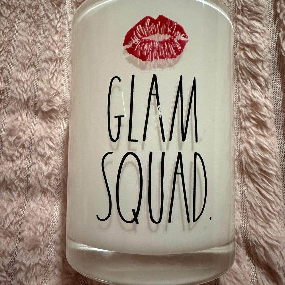 Rae Dunn Glam Squad White Jar 3” diameter with flaw on the A